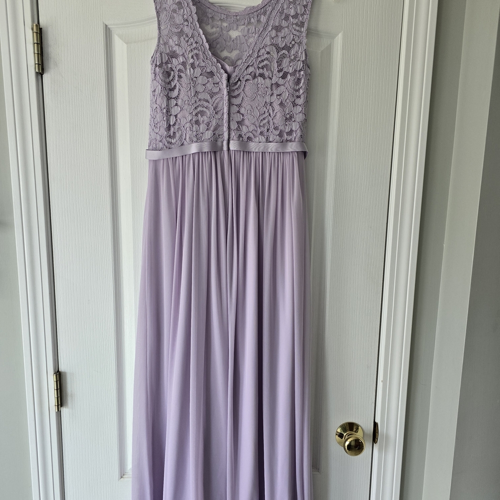 Davids Bridal Formal Prom Dress Lavender Lace & Chiffon - Picture 3 of 3